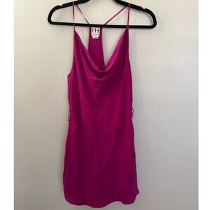 Women’s haute hippie 100% Silk Mini Dress in Fuschia SZ S